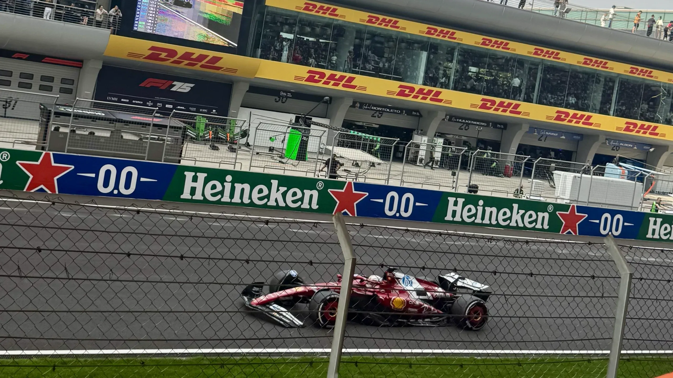 Leclerc cruising on the track